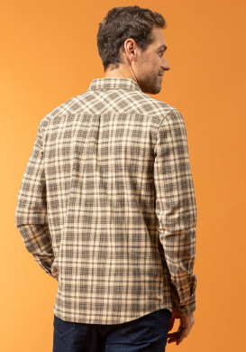 Chemise marron à carreaux Homme Chemise marron à carreaux Homme
