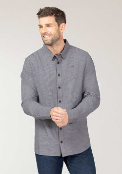 Chemise grise pied-de-poule Homme