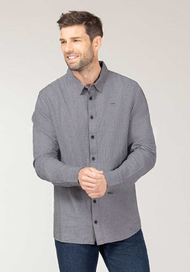 Chemise grise pied-de-poule Homme