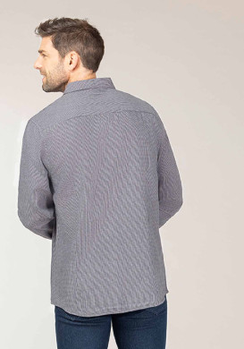 Chemise grise pied-de-poule Homme
