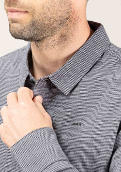Chemise grise pied-de-poule Homme