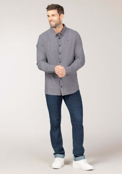 Chemise grise pied-de-poule Homme