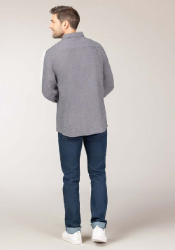 Chemise grise pied-de-poule Homme