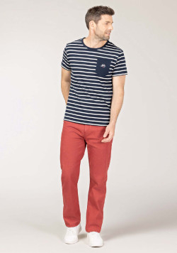 Pantalon rouge délavé Homme