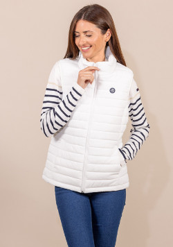 Doudoune sans manches blanche Femme