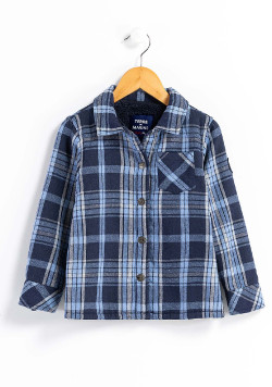 Veste surchemise doublée sherpa à carreaux Garçon