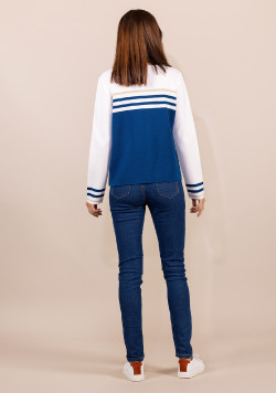 Pull en laine Made in France bleu Femme Kolette