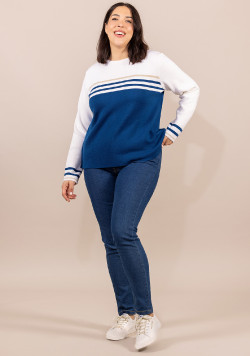 Pull en laine Made in France bleu Femme Kolette