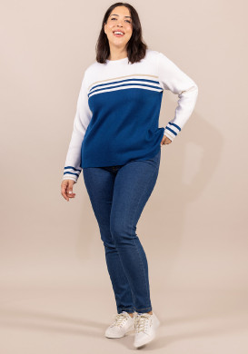 Pull en laine Made in France bleu Femme Kolette