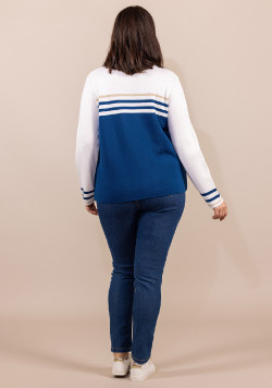 Pull en laine Made in France bleu Femme Kolette