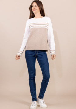Pull en laine Made in France beige Femme Kolette