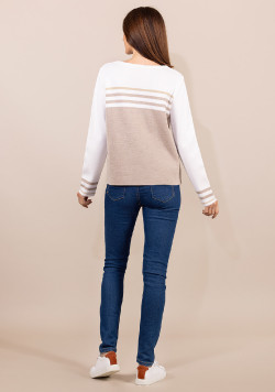 Pull en laine Made in France beige Femme Kolette