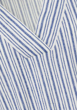 Robe col V Femme blanche rayures bleues