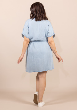 Robe en lyocell bleu Femme