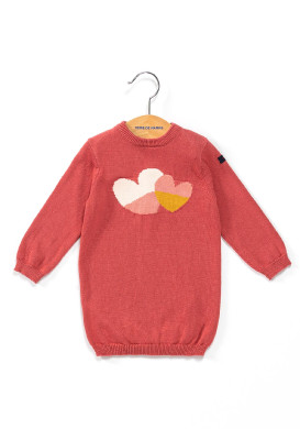 Robe pull tricot avec coeur Fille Robe pull tricot avec coeur Fille