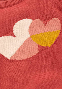 Robe pull tricot avec coeur Fille
