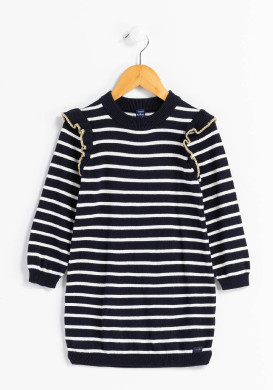 Robe pull à rayures Fille