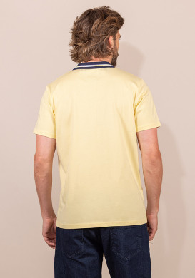 Polo jaune rayures poitrine Homme Polo jaune rayures poitrine Homme