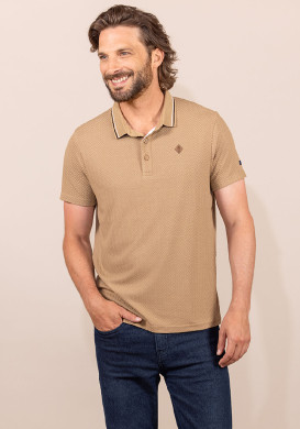 Polo manches courtes beige Homme
