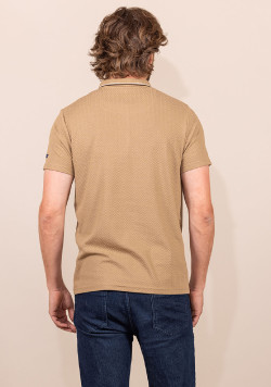 Polo manches courtes beige Homme
