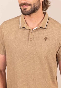 Polo manches courtes beige Homme