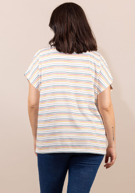 T-shirt rayé fils métallisés Femme T-shirt rayé fils métallisés Femme