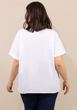 Chemise manches courtes blanche Femme