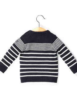 Pull rayé bleu marine Bébé