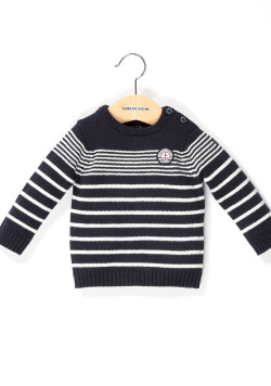 Pull rayé bleu marine Bébé