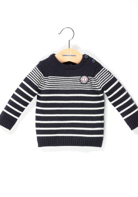 Pull rayé bleu marine Bébé