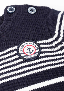 Pull rayé bleu marine Bébé