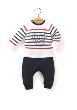 Ensemble Bébé t-shirt + pantalon bleu marine