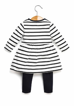 Ensemble Bébé robe rayée + legging