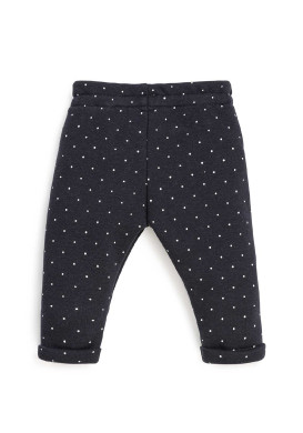 Patanlon bleu marine à pois blancs en molleton Bébé Fille Patanlon bleu marine à pois blancs en molleton Bébé Fille