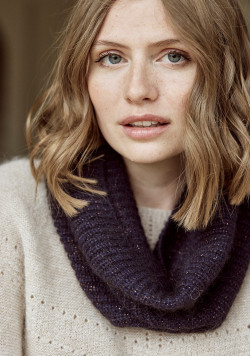 Snood en laine Made in France bleu marine Femme