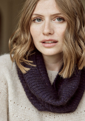 Snood en laine Made in France bleu marine Femme Snood en laine Made in France bleu marine Femme
