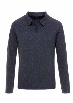 Polo manches longues bleu marine Femme