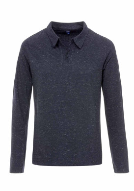 Polo manches longues bleu marine Femme
