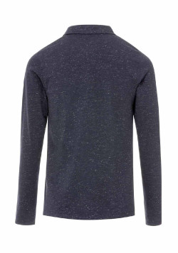 Polo manches longues bleu marine Femme