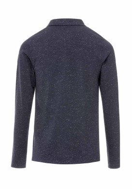 Polo manches longues bleu marine Femme