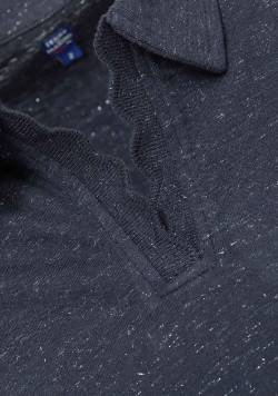 Polo manches longues bleu marine Femme
