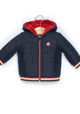 Doudoune à capuche doublée sherpa bleu marine Bébé