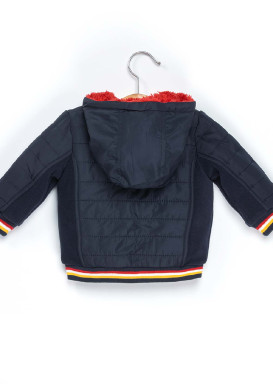 Doudoune à capuche doublée sherpa bleu marine Bébé