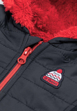 Doudoune à capuche doublée sherpa bleu marine Bébé
