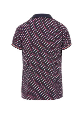 Polo mauve imprimé col V Femme Polo mauve imprimé col V Femme