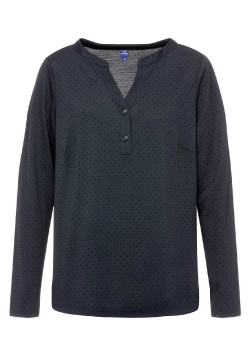 Blouse manches longues bleu marine Femme