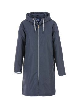 Coupe vent long bleu marine Femme