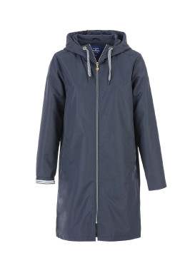 Coupe vent long bleu marine Femme