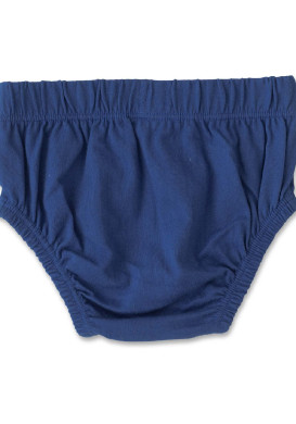 Ensemble Bébé Fille imprimé bleu robe + bloomer + bandeau