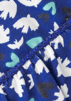 ROBE + BAS FOND BLEU IMPRIME BLANC EFFELLE
